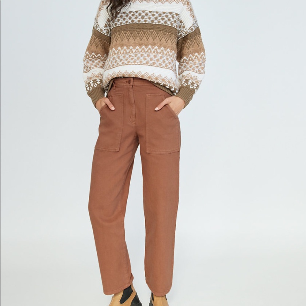 Aritzia Wilfred Modern Utility Pants In Camel / Tan